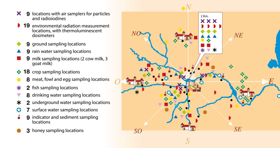 Radiation protection map Cofrentes nuclear power plant